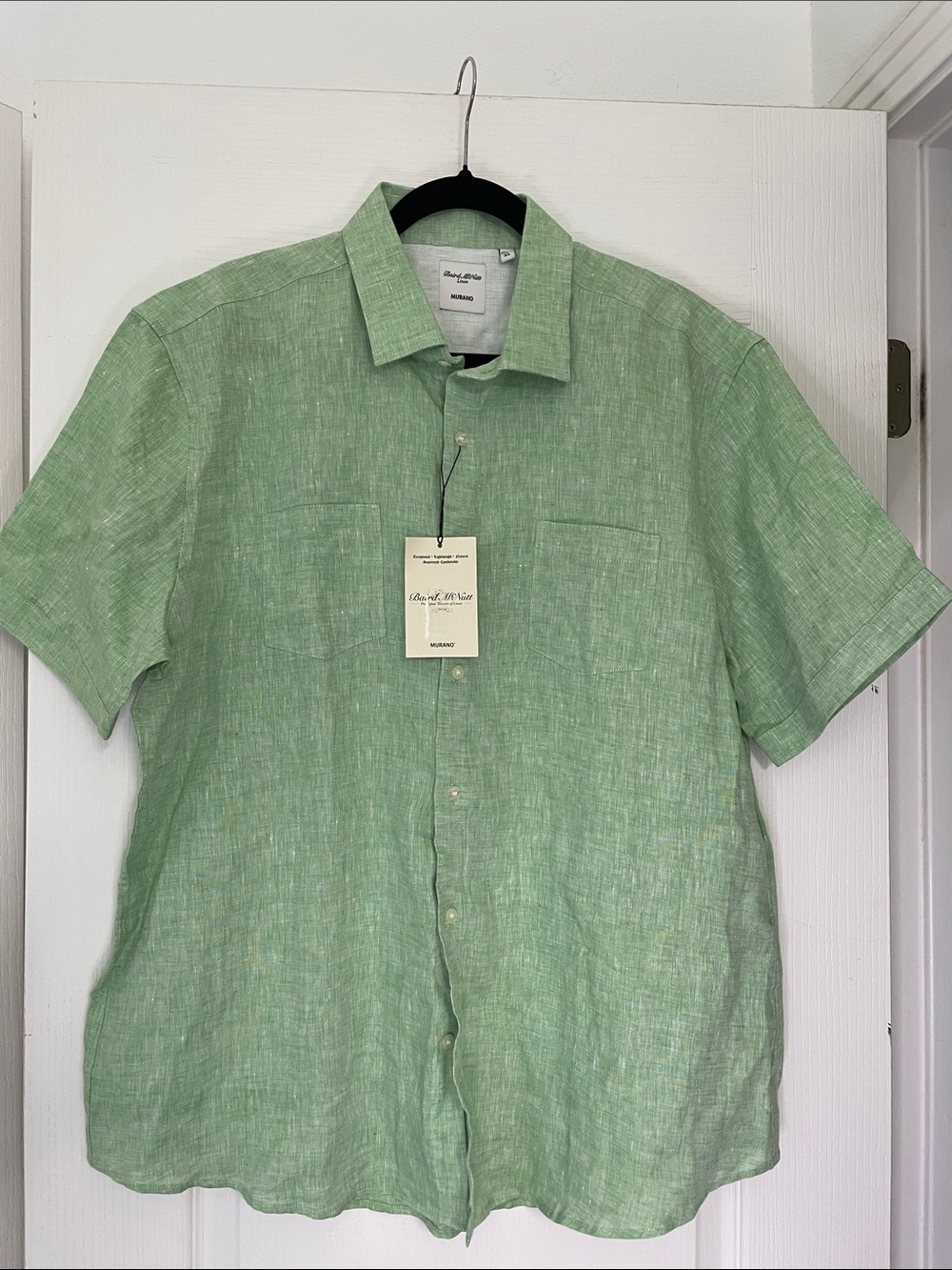 Baird McNutt Murano pure linen shirt XL apple green New
